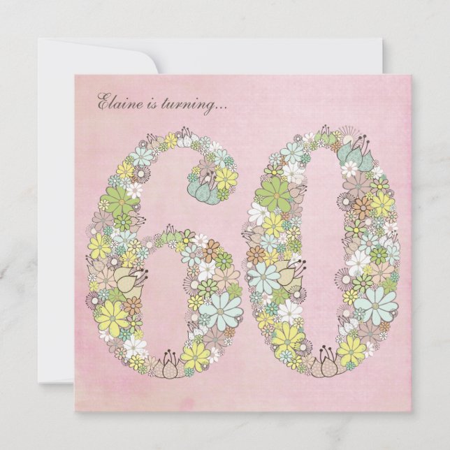 60° Partido de los Años Verdes florece invitación  (Anverso)