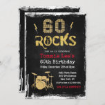 60 Rockstar Guitarra Invitación a los 60 años<br><div class="desc">60 Rockstar Guitarra Eléctrica Metalizado Metálica Purpurina de Plata Sorpresa 60 cumpleaños Invitación</div>