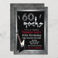 60 Rockstar Guitarra Invitación a los 60 años