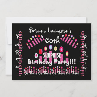 60° SORPRESA Velas de cumpleaños Invitación