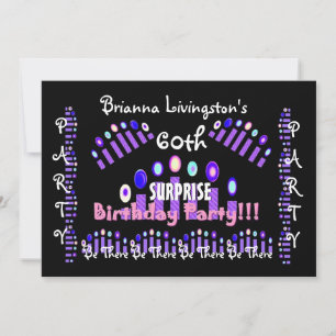 60° SORPRESA Velas de cumpleaños Invitación