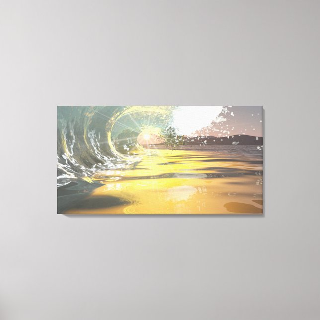 60"x40" Arte de lona con "Breaker at dawn" imagen (Anverso)