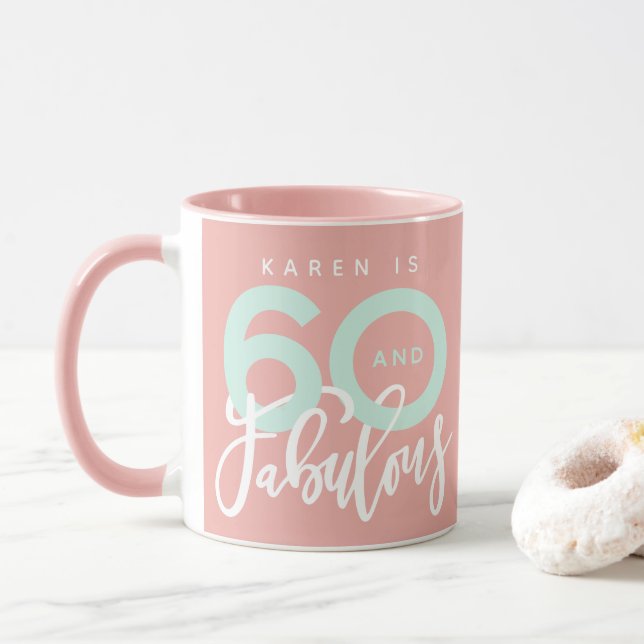 60 y fabulosa taza de cumpleaños (Con donut)