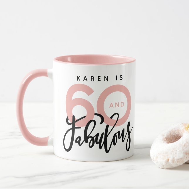 60 y fabulosa taza de cumpleaños (Con donut)
