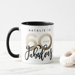 60 y fabulosa taza de cumpleaños metálico de oro