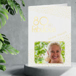 60 y Fabulous Gold Purpurina Photo 60th Birthday<br><div class="desc">60 y Fabulous Gold Purpurina Photo 60th Birthday Card. Tarjeta de cumpleaños moderna con tipografía de moda y purpurinas de oro de Relieve metalizado real y texto. El diseño tiene una foto y un nombre personalizado. Puede cambiar o borrar el texto dentro. Haz una tarjeta de cumpleaños número 60 personalizada...</div>