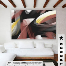 60x40" Tendencia Resumen de arte Polvo blanco negr
