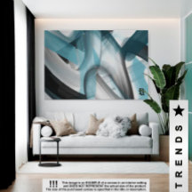 60x40" Tendencia Resumen de lienzo de arte azul bl