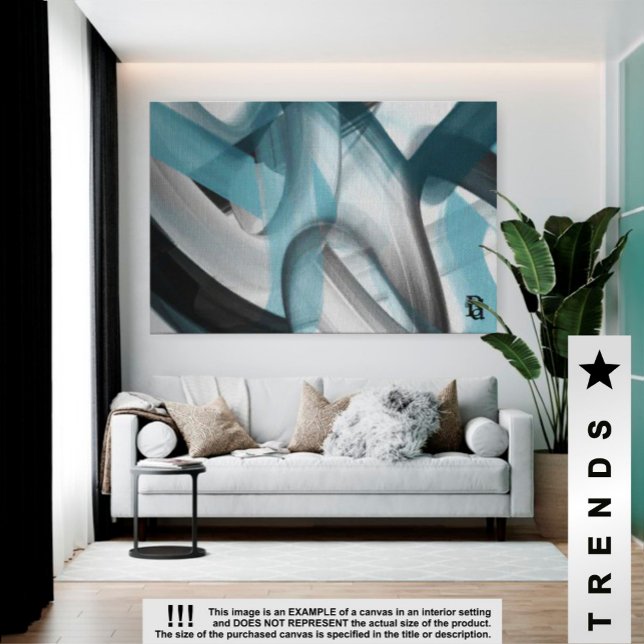 60x40" Tendencia Resumen de lienzo de arte azul bl (Subido por el creador)