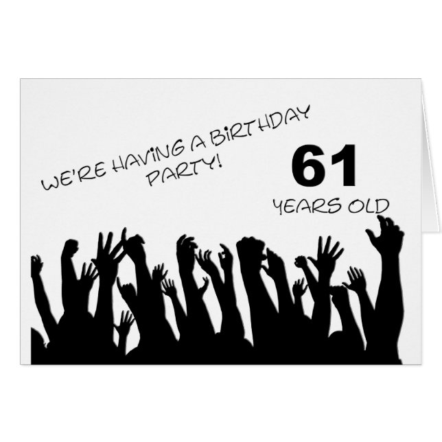 61.ª invitación a la fiesta con una multitud anima (Anverso (Horizontal))