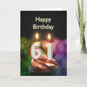 61.ª tarjeta de cumpleaños con velas