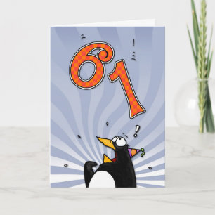 61° cumpleaños - Tarjeta de sorpresa para pingüino