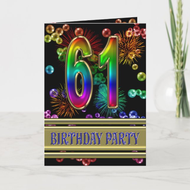 61.o Invitación de la fiesta de cumpleaños (Anverso)