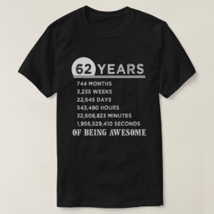62.o Camisa del cumpleaños regalos del aniversari