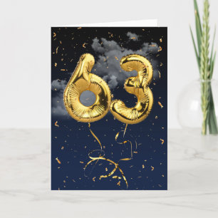 63.ª Tarjeta de Confetti y globo de oro de cumplea