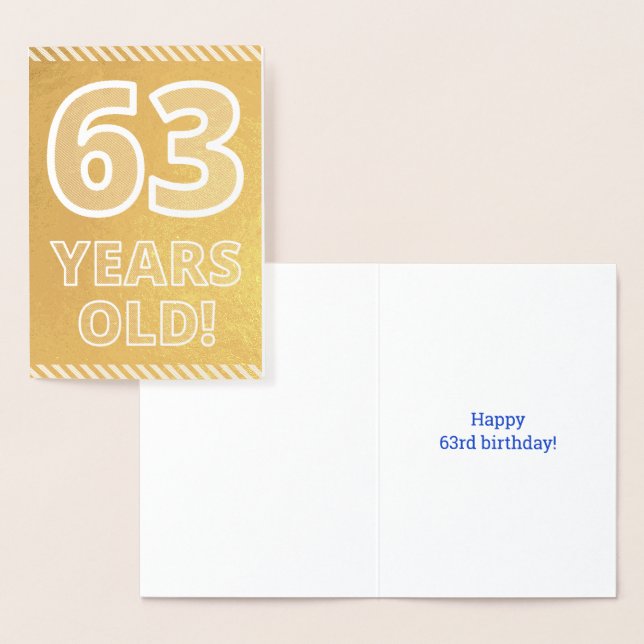 63 Aniversario: Audaz "¡63 AÑOS!" Tarjeta de Relie (Demostración)