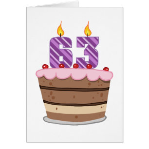 63 años en el pastel de cumpleaños