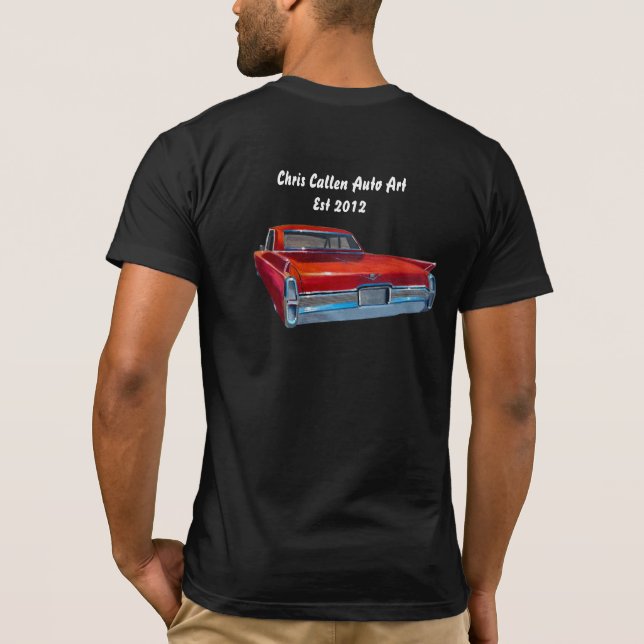 ’64 Cadillac Camiseta de Arte de Coche Clásico (Reverso)
