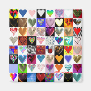 64 corazones ajustan el imán