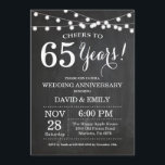 65º aniversario Boda Invitación<br><div class="desc">Invitación al 65º Aniversario Boda. Fondo del tablero. Luces de cadena. Blanco y negro. 1ª, 2ª, 3ª, 4ª, 5ª, 10ª, 15ª, 20ª, 25ª, 30ª, 35ª, 40ª, 45ª, 50ª, 55ª, 60ª, 65ª, 70ª, 75ª, 80ª, cualquier año. Cumpleaños de adultos. Fiesta de cumpleaños de hombre o mujer. Para una mayor personalización, haga...</div>
