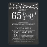 65º aniversario Boda Invitación<br><div class="desc">Invitación al 65º Aniversario Boda. Fondo del tablero. Luces de cadena. Blanco y negro. 1ª, 2ª, 3ª, 4ª, 5ª, 10ª, 15ª, 20ª, 25ª, 30ª, 35ª, 40ª, 45ª, 50ª, 55ª, 60ª, 65ª, 70ª, 75ª, 80ª, cualquier año. Cumpleaños de adultos. Fiesta de cumpleaños de hombre o mujer. Para una mayor personalización, haga...</div>
