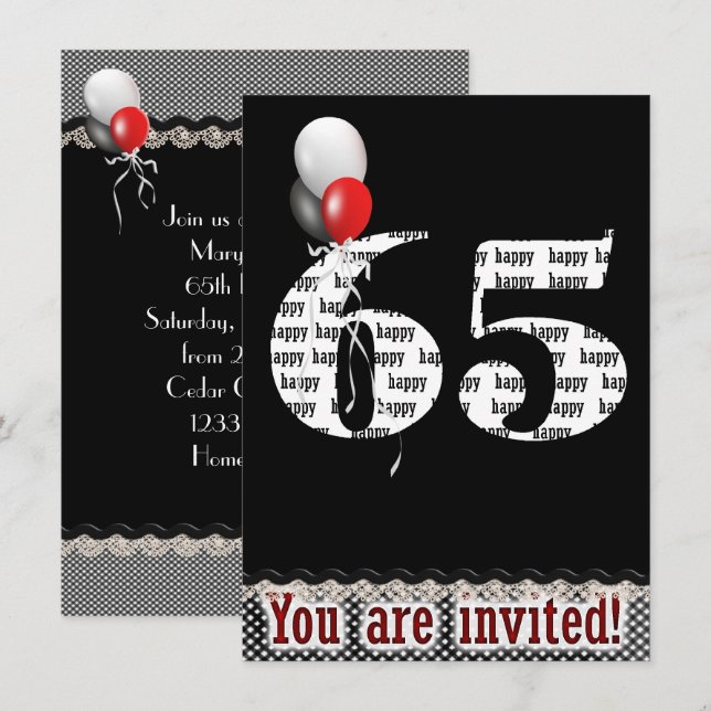 65.ª invitación de cumpleaños (Anverso / Reverso)