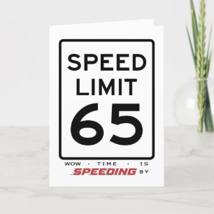 65.ª tarjeta de cumpleaños de límite de velocidad
