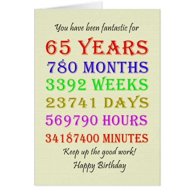 65.º cumpleaños (Frente)