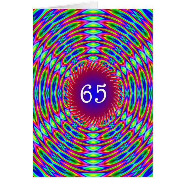 65.º cumpleaños Resumen Trippy Swirls (Frente)