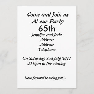 65.o Invitación de la fiesta de cumpleaños