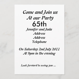 65.o Invitación de la fiesta de cumpleaños