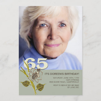 65.o Invitación de la foto del cumpleaños