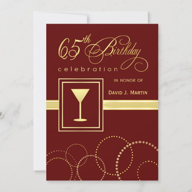 65.o Invitaciones de la fiesta de cumpleaños - (Anverso)