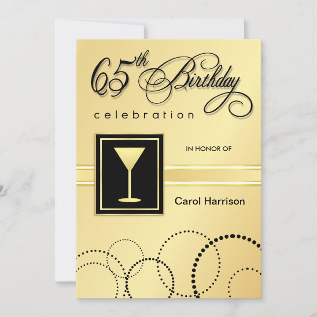 65.o Invitaciones de la fiesta de cumpleaños - (Anverso)