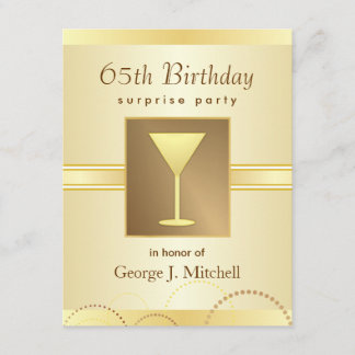 65.o Invitaciones del fiesta de sorpresa del