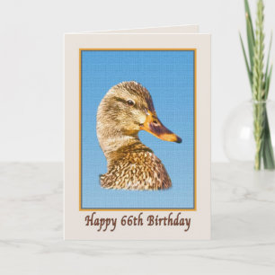66.o Tarjeta de cumpleaños con el pato del pato