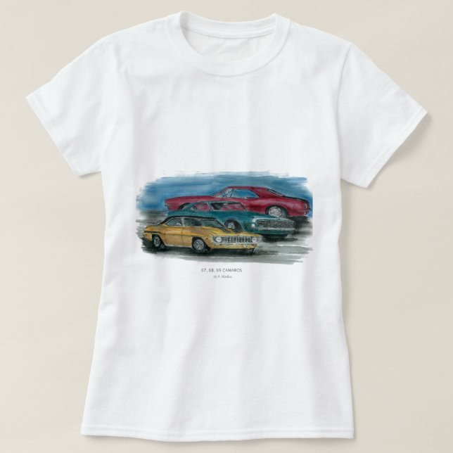 67, 68, camiseta de 69 señoras de Camaro (Diseño del anverso)