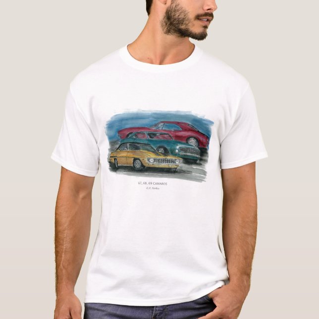 67, 68, camiseta del adulto de 69 Camaro (Anverso)