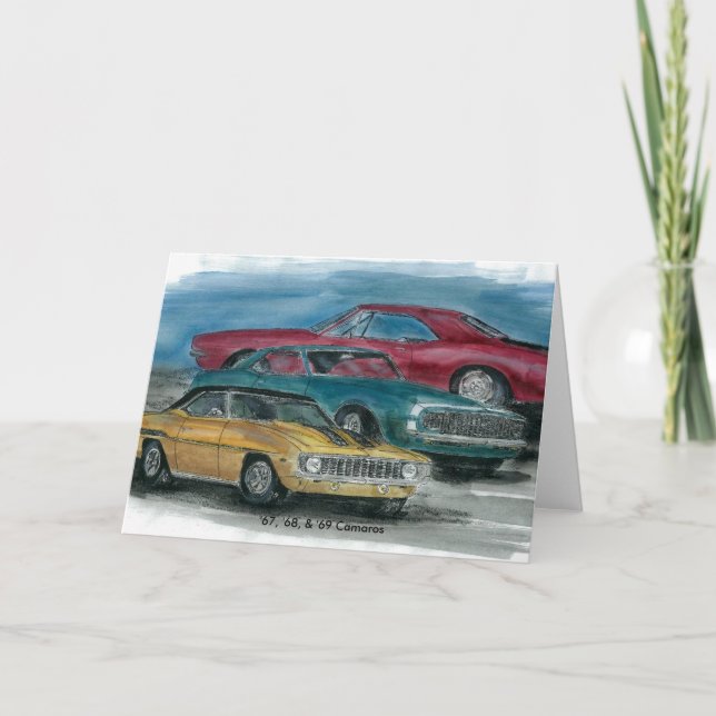 67, 68, tarjeta de 69 CAMAROS (Anverso)