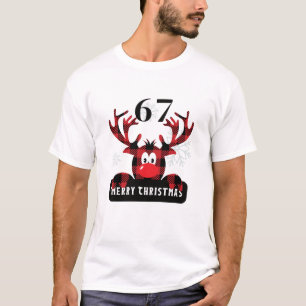 67 Camiseta de Navidad Cuadrada Reno Meme Six Seve