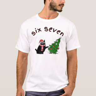 67 Camiseta de Navidad Seis Siete Meme Gato Árbol