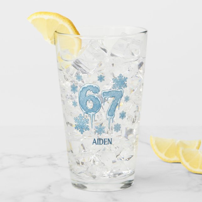 67 Divertida 6 7 Seis Siete Navidad Personalizada (Anverso (hielo))
