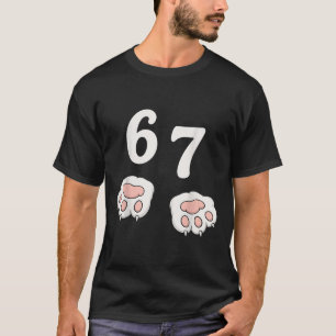 67 Meme Seis Siete 6 7 Camiseta Meme Gato Divertid