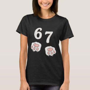 67 Meme Seis Siete 6 7 Camiseta Meme Gato Divertid