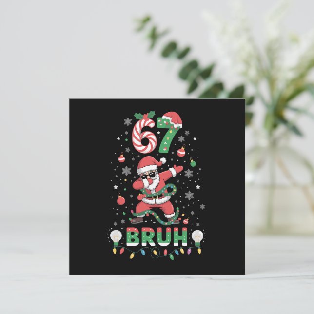 67 Navidad Bruh 6 7 Divertido Meme Santa Dabbing (Anverso de pie)