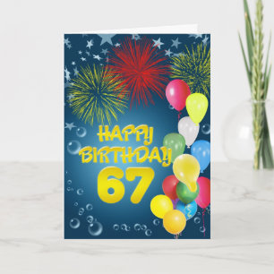 67.o Tarjeta de cumpleaños con los fuegos