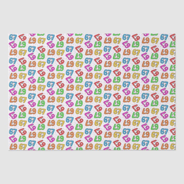"67" Papel de Seda de Confeti Viral (Anverso)