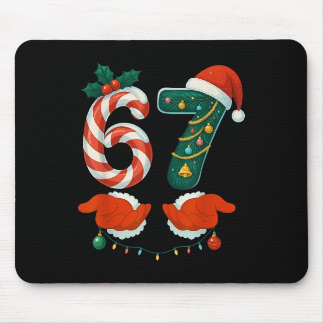 67 Six Seven 6 7 Meme Alfombra de Navidad para Par (Frente)