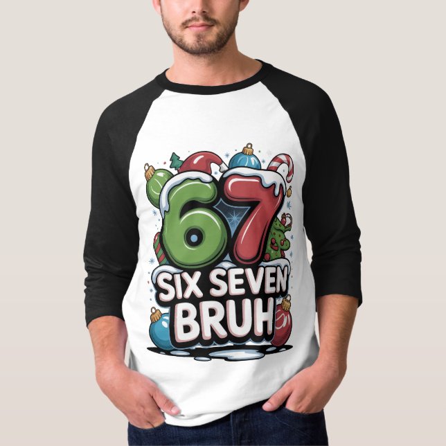 67 Six Seven Bruh Camiseta Divertida de Navidad Re (Anverso)