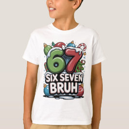 67 Six Seven Bruh Camiseta Divertida de Navidad Re